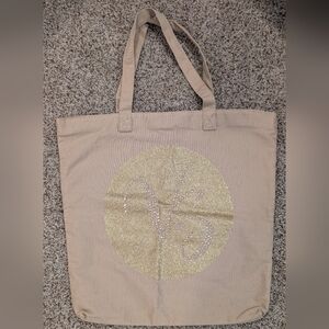 Victoria's Secret Beige Tote with Gold Accents